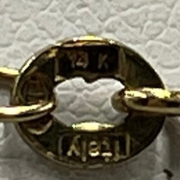 14k Yellow 585 Italy Gold Dainty Elegant Twisted Rope Chain Necklace 16” 1mm - Picture 6 of 8